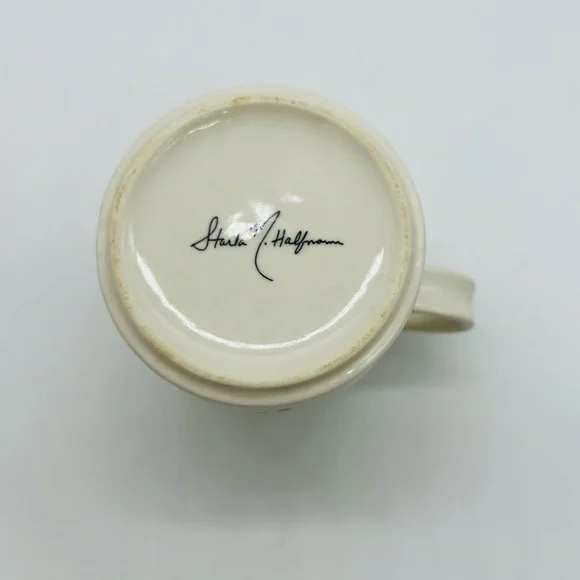 Anthropologie Starla M. Halfmann Floral Ceramic C Monogram Mug - Picture 6 of 7